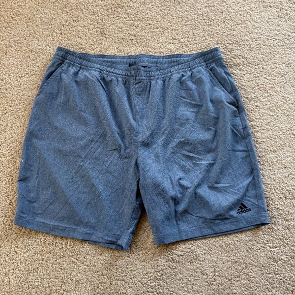 MENS ADIDAS Golf Shorts GREAT condition 2XL Blue Grey draw string elastic waist - Picture 4 of 4